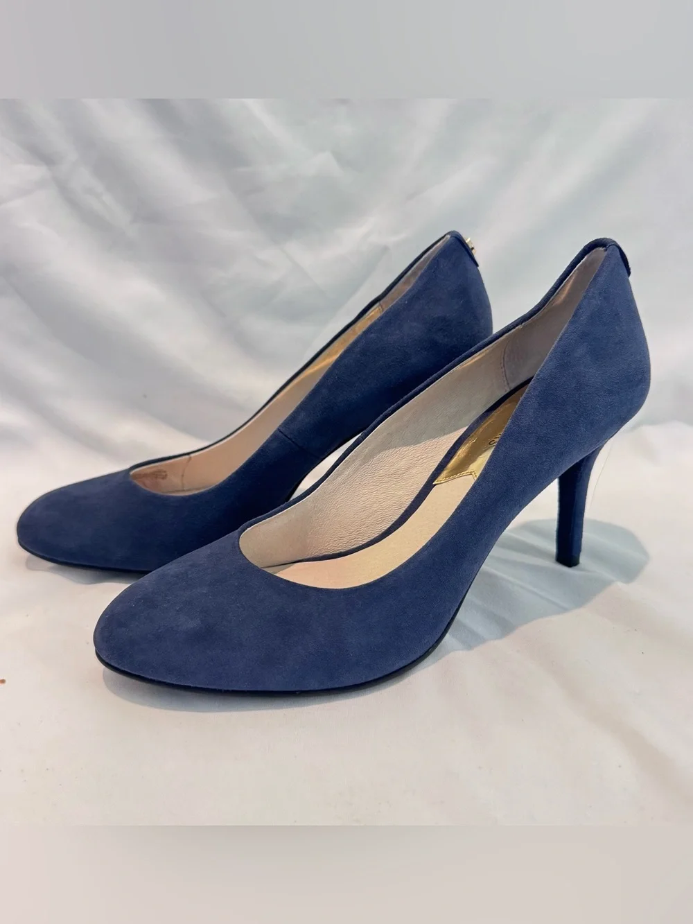 MICHAEL Michael Kors Women's Flex Mid Pump Blue Suede Shoes Heels Pumps Size 7.5